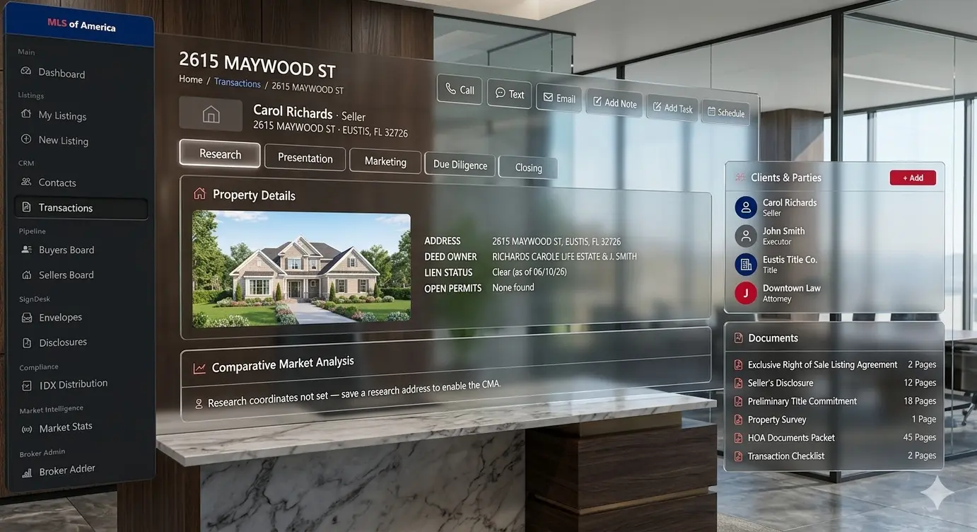 MLS of America Transaction View